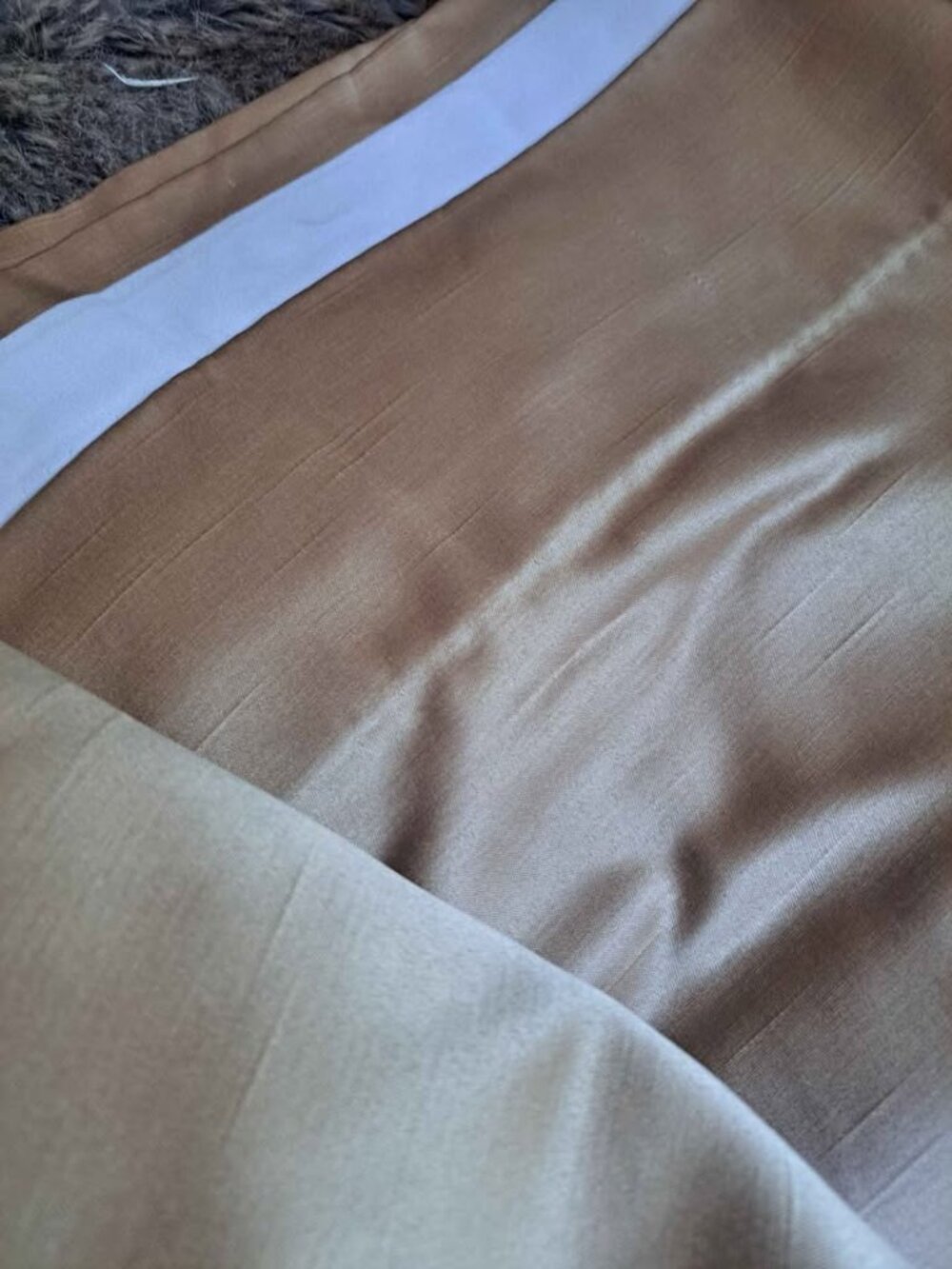 Custom Made 100W x100L Gold Silk Lined SINGLE Drapery Curtain Panel